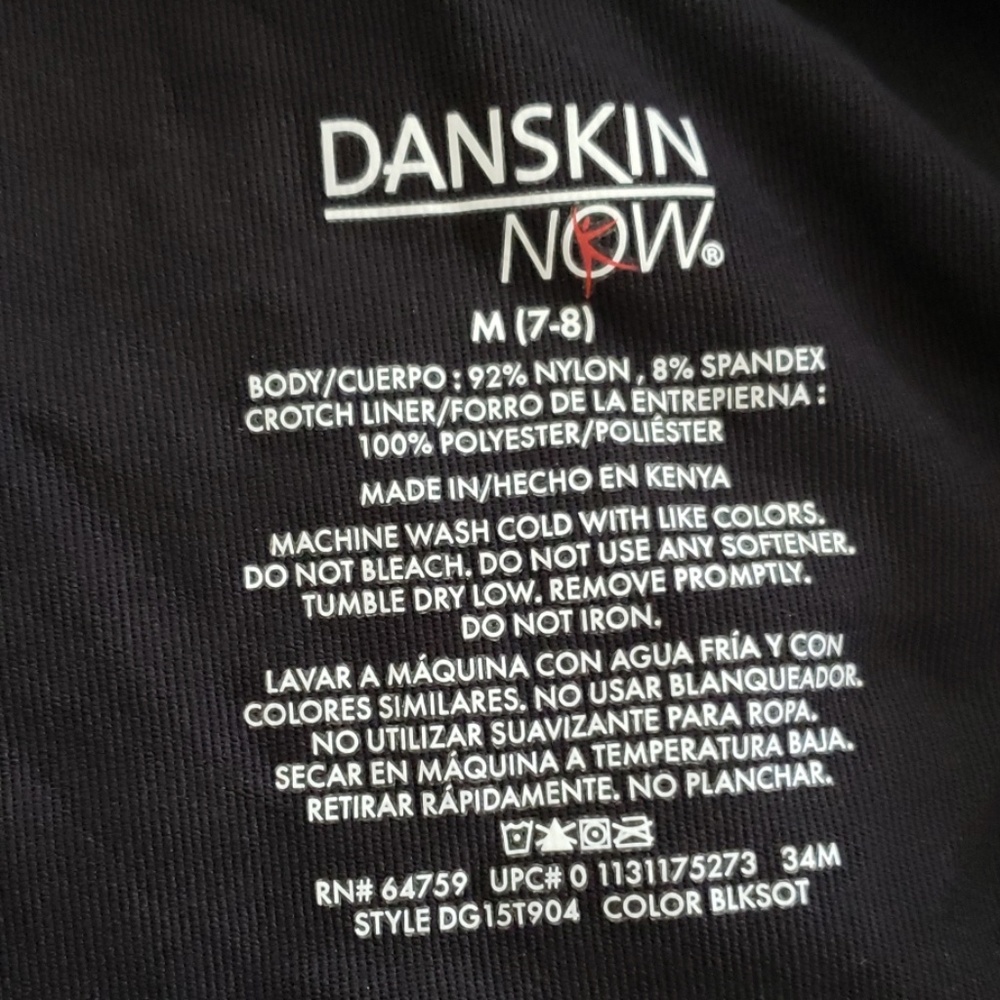 Danskin 3/4 sleeve black leotard